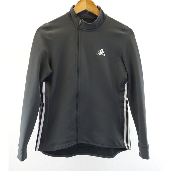 Adidas Primegreen Cycling Jacket | Womens Sz L, Charcoal Gray, 3 Stripes - Picture 1 of 7